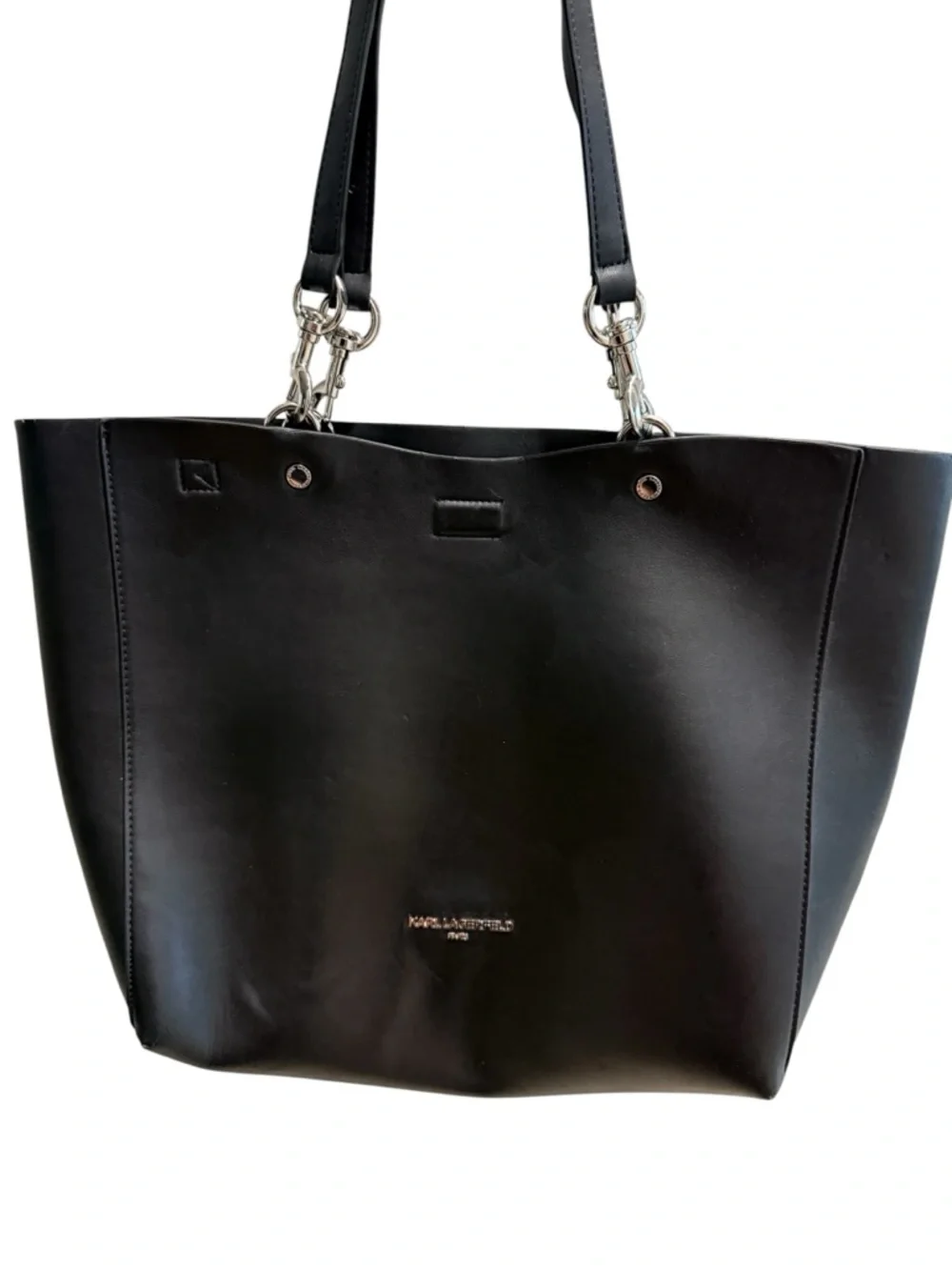 Karl Lagerfeld Paris Adele Tote Black Large Shoulder Bag Pouch Designer Handbag